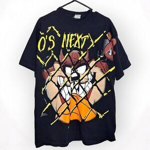 Taz Looney Tunes Vintage 90s Single Stitch Streetwear Basketball T-Shirt size XL